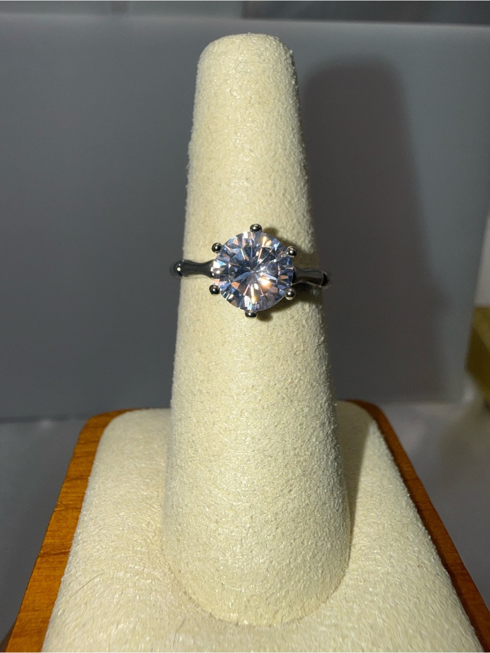 Size 7-9 Adjustable 18 Karat Gold Dipped AAA CZ Solitaire Ring
